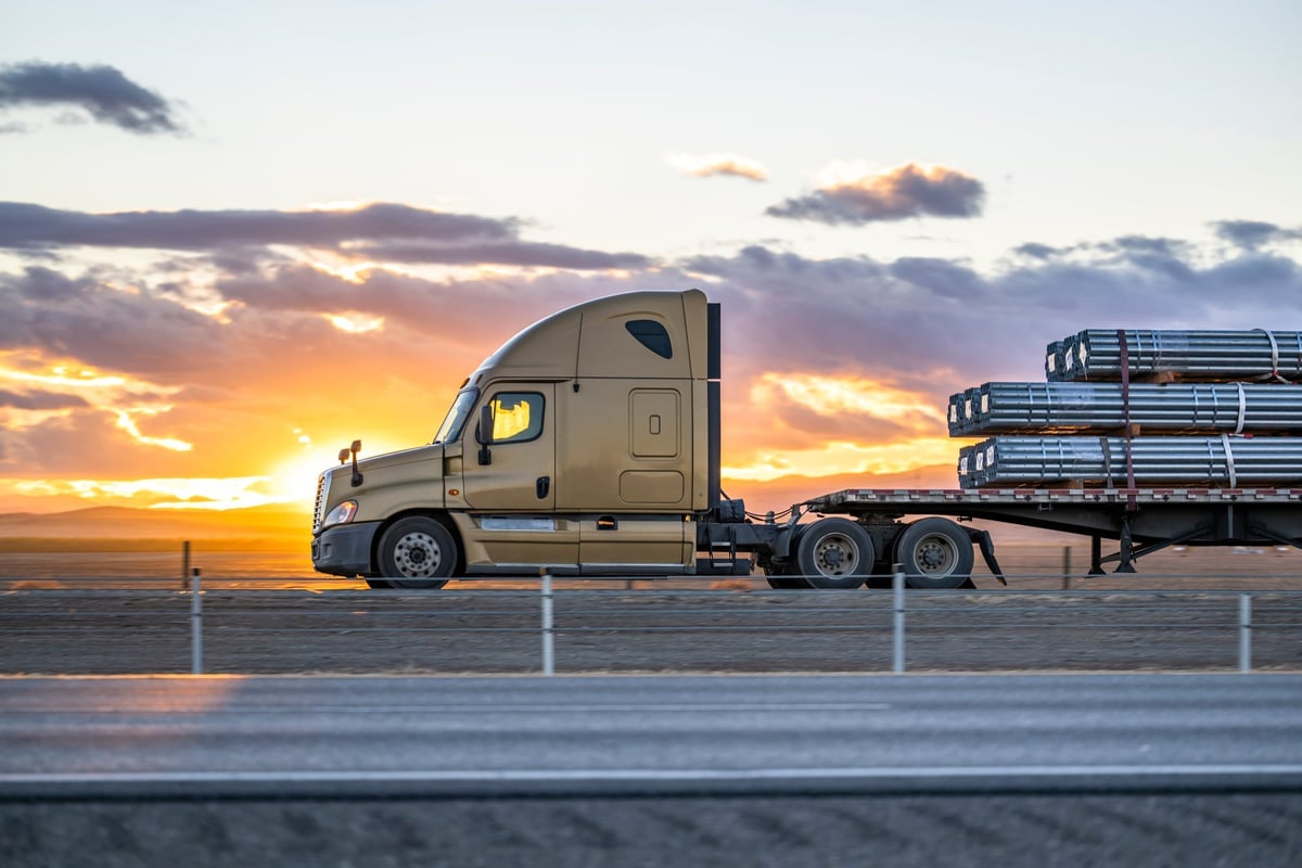 Commercial freight truck on the highway